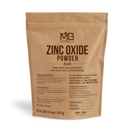 MB Herbals Zinc Oxide Powder 8 oz – Uncoated & Non-Nano for DIY Sunscreen