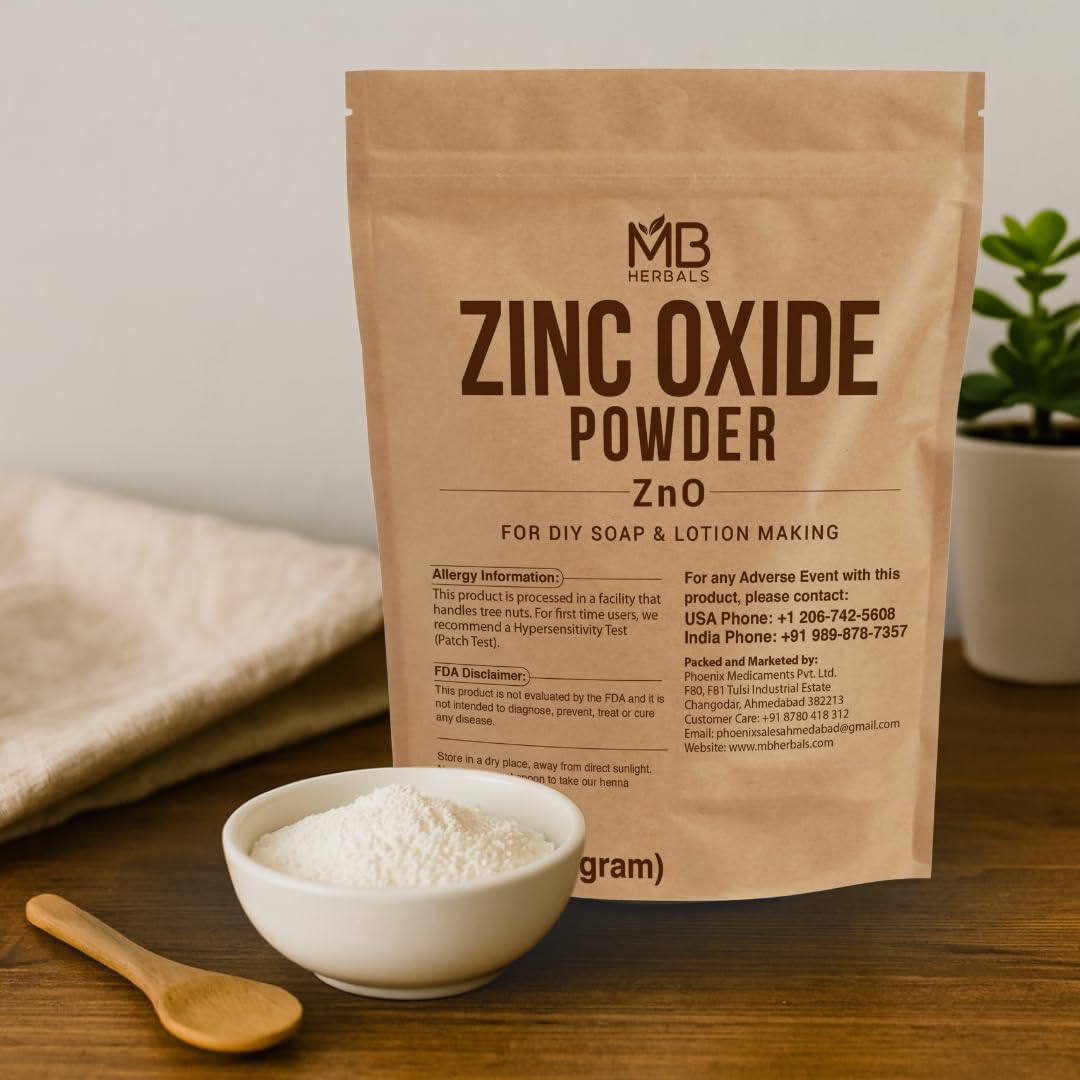 MB Herbals Zinc Oxide Powder 8 oz – Uncoated & Non-Nano for DIY Sunscreen