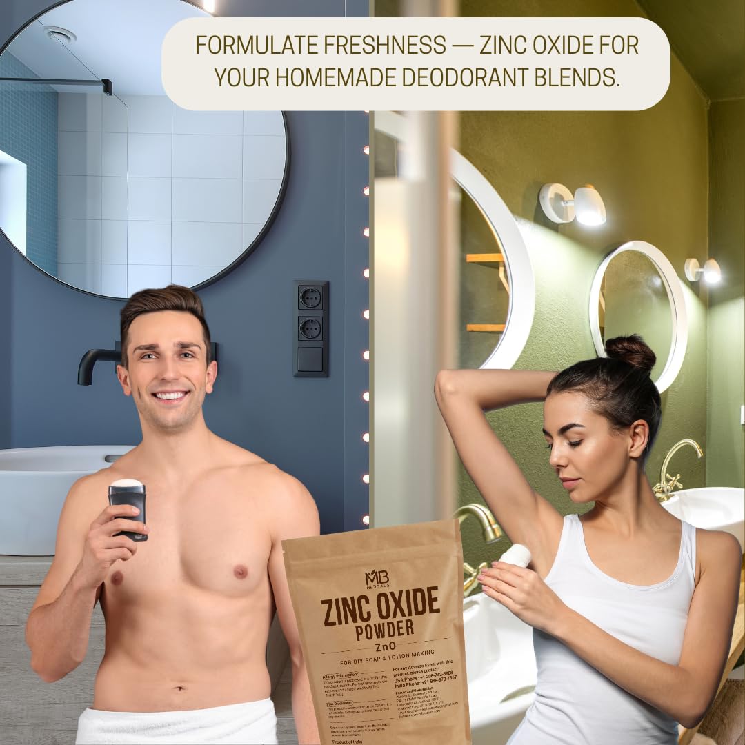 MB Herbals Zinc Oxide Powder 8 oz – Uncoated & Non-Nano for DIY Sunscreen
