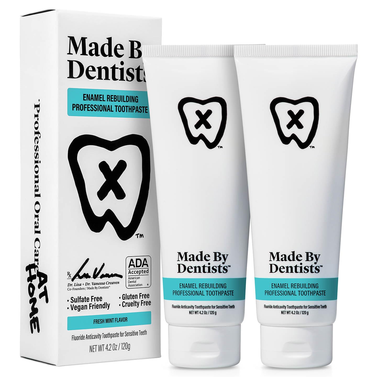 Made by Dentists Enamel Rebuilding Toothpaste - 2 Pack | ADA Approved Nano Hydroxyapatite