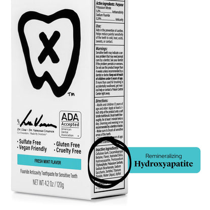 Made by Dentists Enamel Rebuilding Toothpaste - 2 Pack | ADA Approved Nano Hydroxyapatite