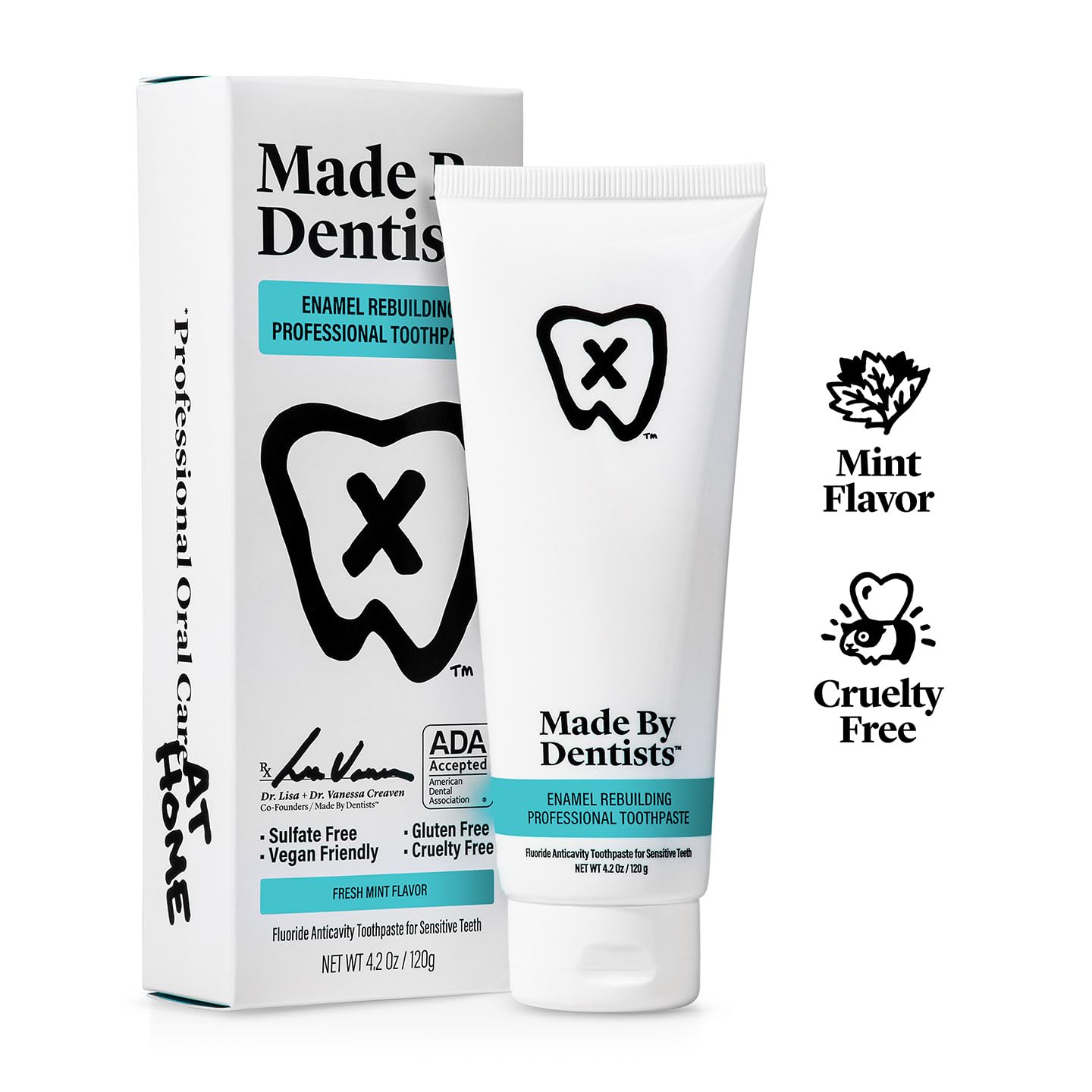 Made by Dentists Enamel Rebuilding Toothpaste - 2 Pack | ADA Approved Nano Hydroxyapatite