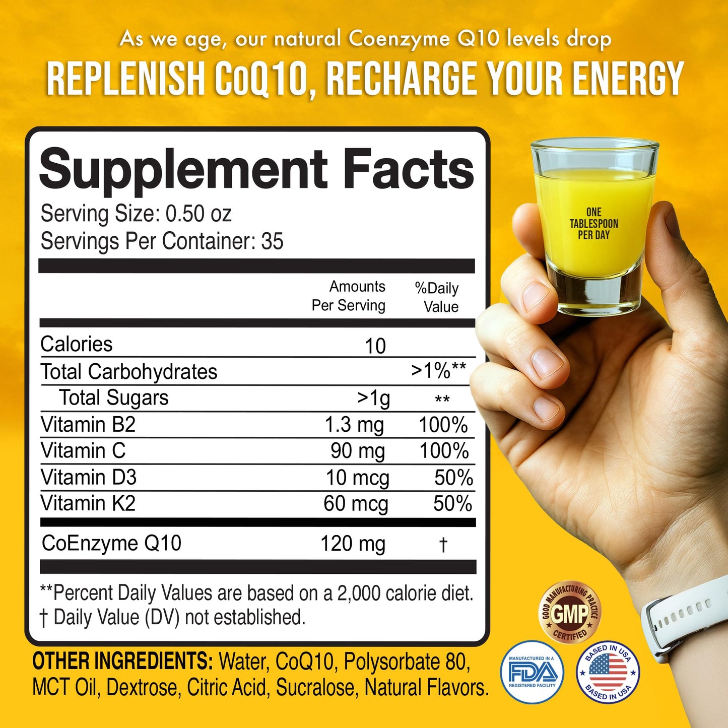 MBS Biotechnology Liquid CoQ10 120mg – 35 Servings, Superior Absorption