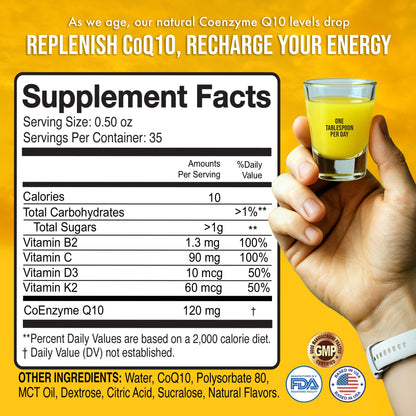 MBS Biotechnology Liquid CoQ10 120mg – 35 Servings, Superior Absorption