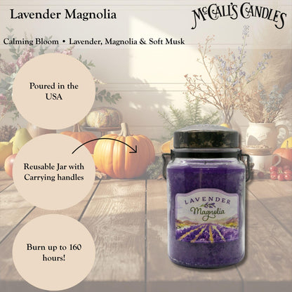 McCall’s Candles | Lavender Magnolia 26 oz – USA-Poured, Vintage Rustic Jar