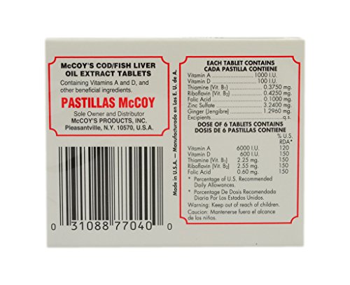 Mccoy Cod/Fish Liver Oil Extract Tablets 40 (Pack of 2) - Buy Online