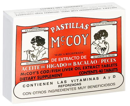 Mccoy Cod/Fish Liver Oil Extract Tablets 40 (Pack of 2) - Buy Online