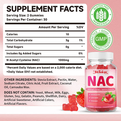Mchokuu NAC Gummies 1000mg – Immune Support & Antioxidant (Adults & Kids)