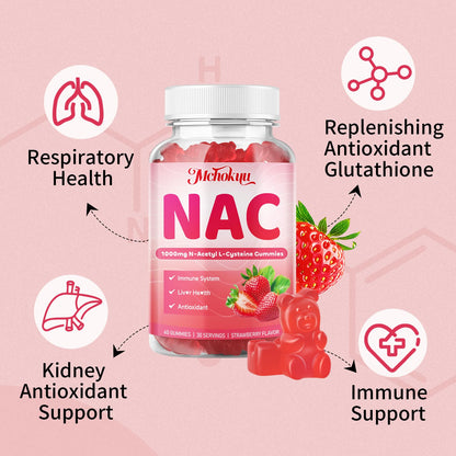 Mchokuu NAC Gummies 1000mg – Immune Support & Antioxidant (Adults & Kids)