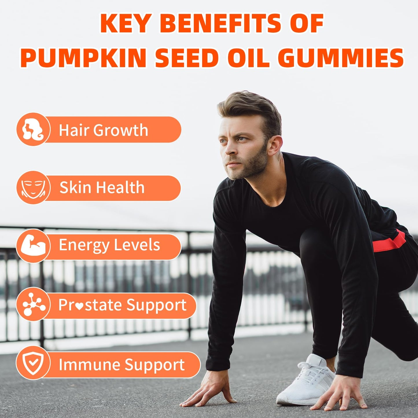 Mchokuu Pumpkin Seed Oil Gummies with Saw Palmetto – Hair & Skin Health, Strawberry, 60ct
