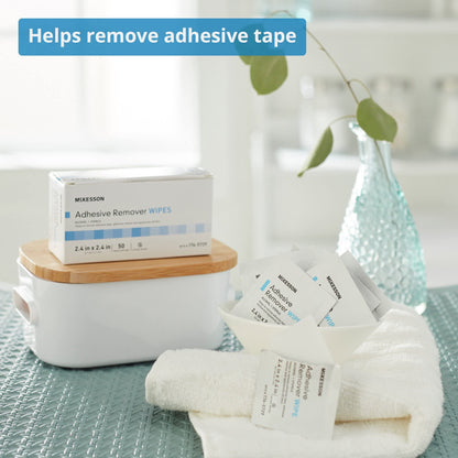 McKesson Adhesive Remover Wipes, Sterile – 50 Wipes in Individual Packets