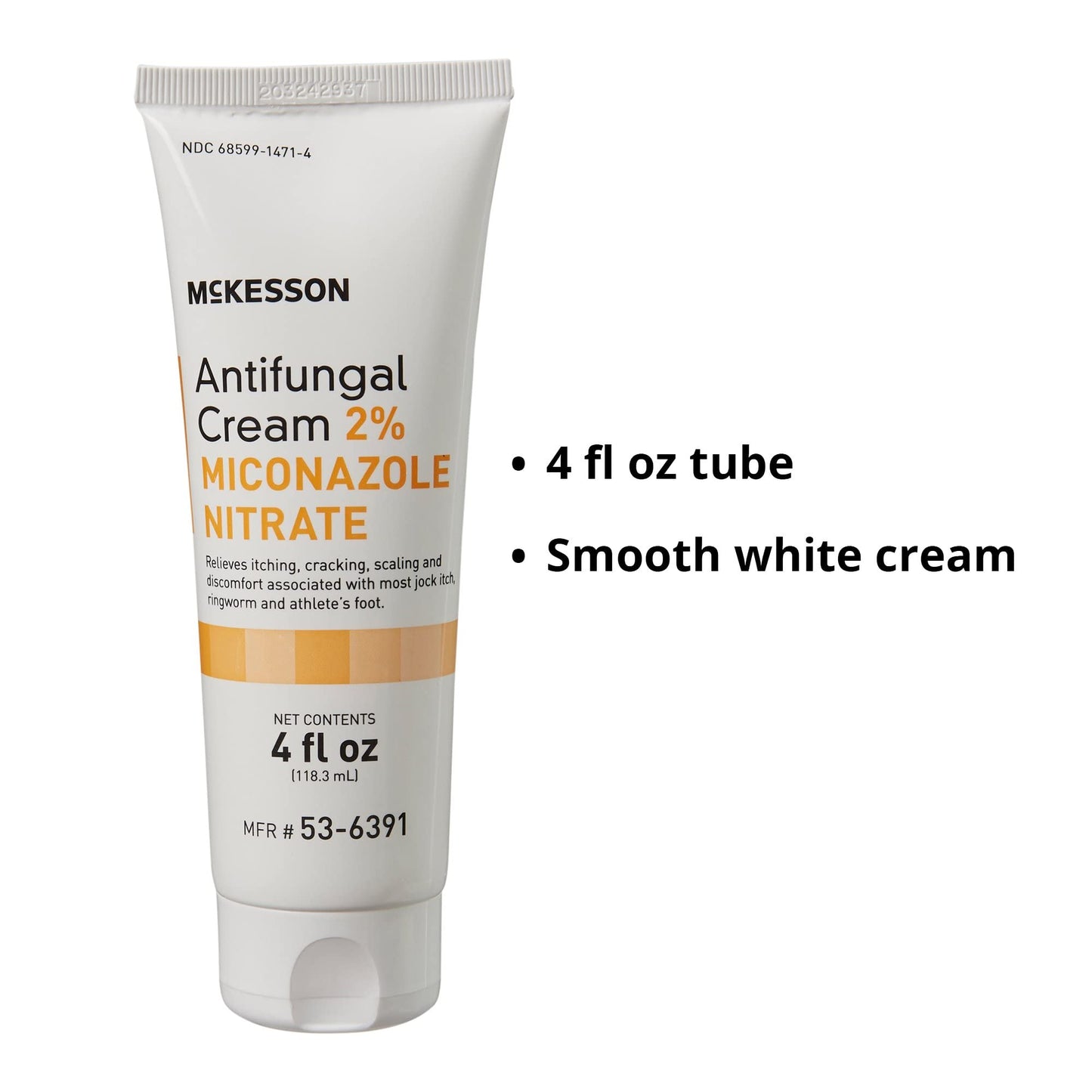 McKesson Antifungal Cream 2% Miconazole Nitrate – 4 oz Tube