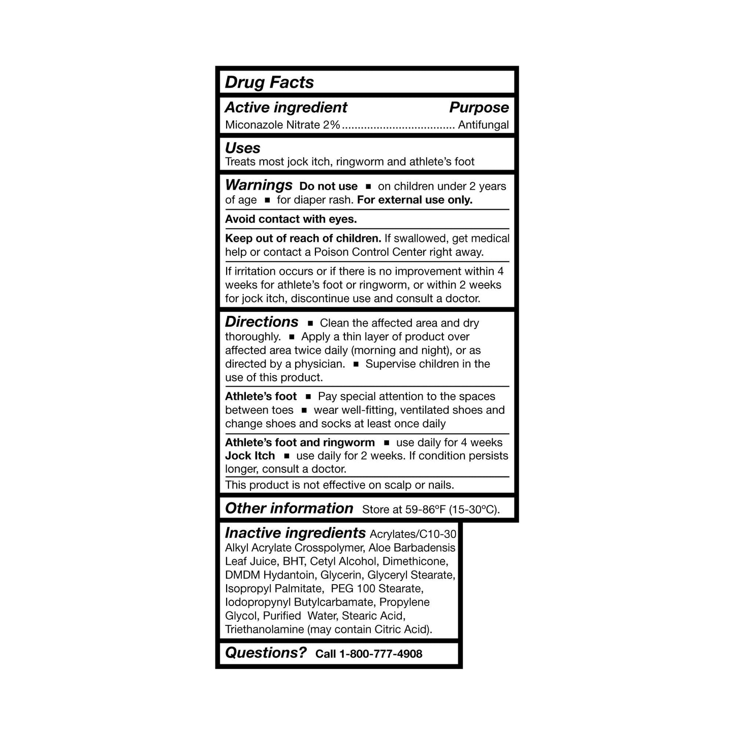 McKesson Antifungal Cream 2% Miconazole Nitrate – 4 oz Tube