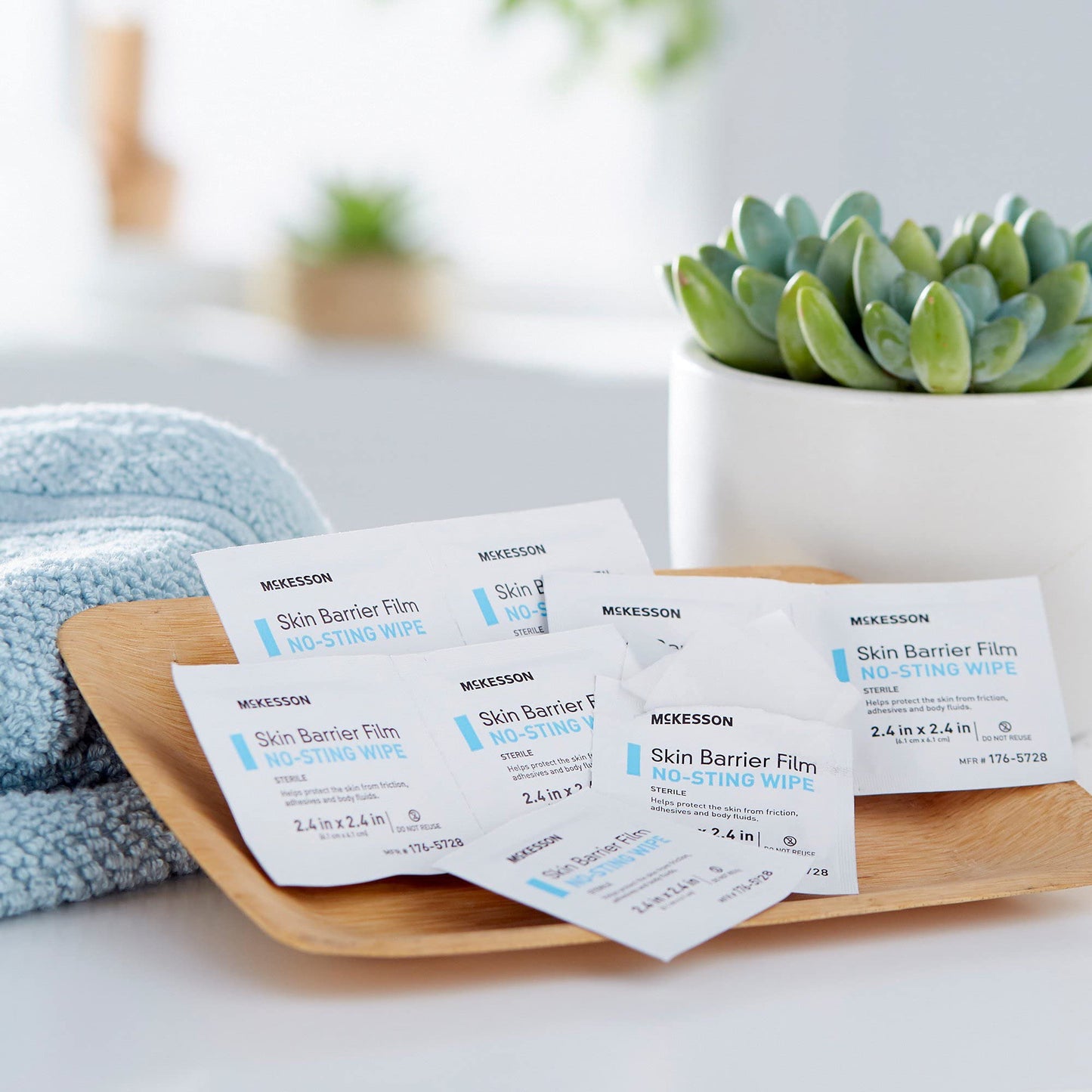 McKesson Skin Barrier Film Wipes – Sterile, No-Sting, Individual Pack, 25 Wipes