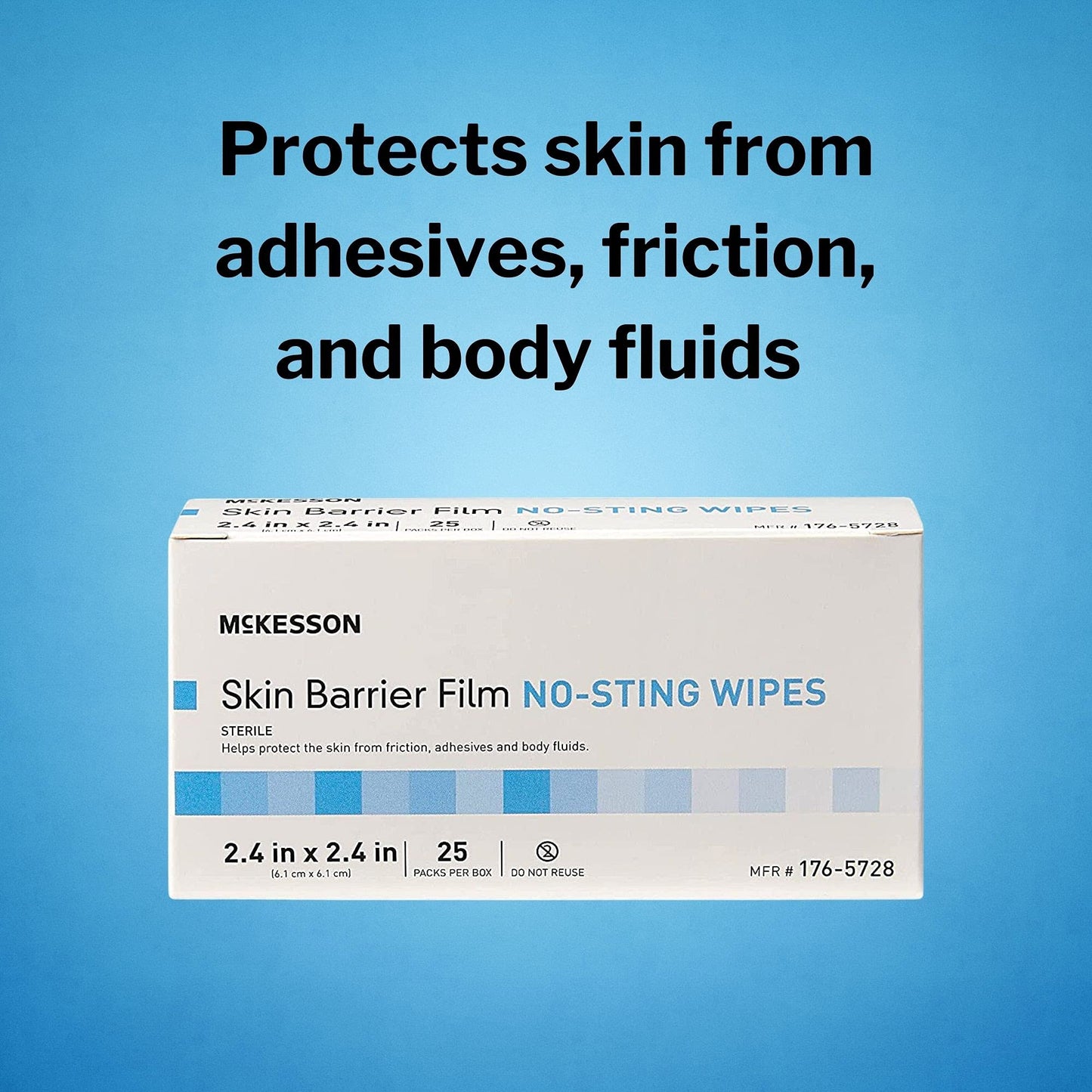 McKesson Skin Barrier Film Wipes – Sterile, No-Sting, Individual Pack, 25 Wipes