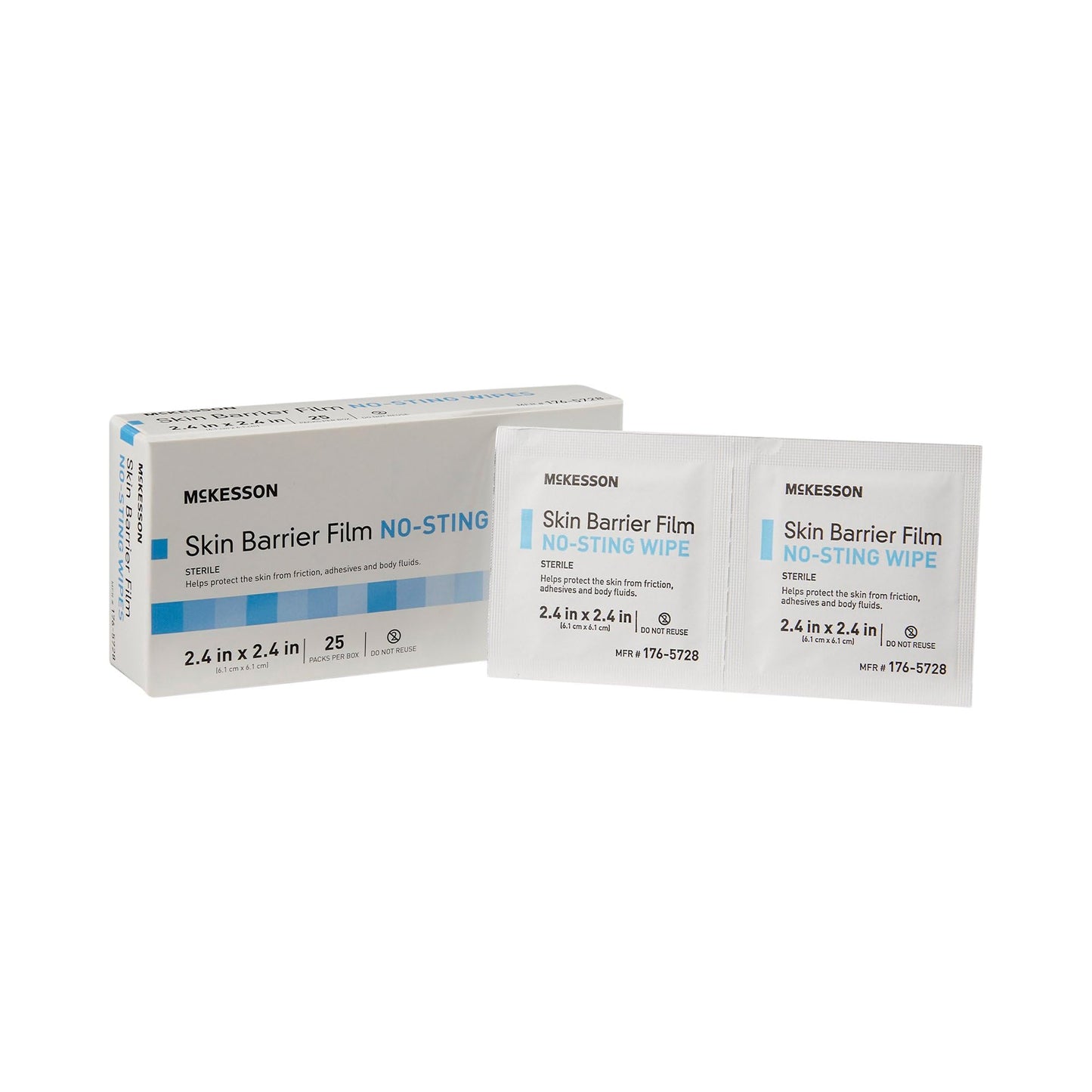 McKesson Skin Barrier Film Wipes – Sterile, No-Sting, Individual Pack, 25 Wipes