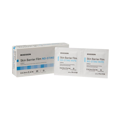 McKesson Skin Barrier Film Wipes – Sterile, No-Sting, Individual Pack, 25 Wipes
