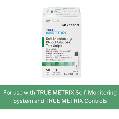 McKesson True METRIX Blood Glucose Test Strips - 50 Strips | Self-Monitoring System