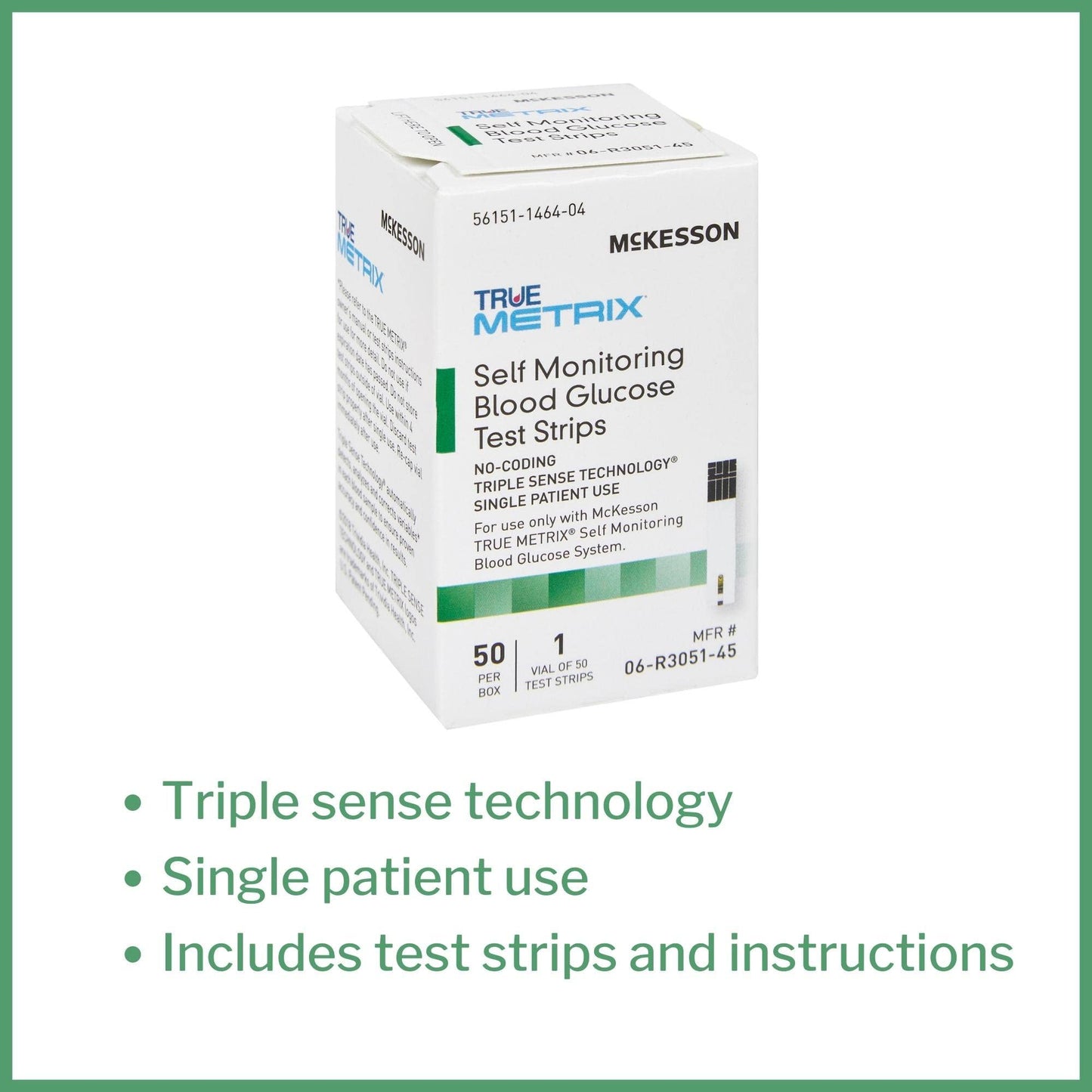 McKesson True METRIX Blood Glucose Test Strips - 50 Strips | Self-Monitoring System
