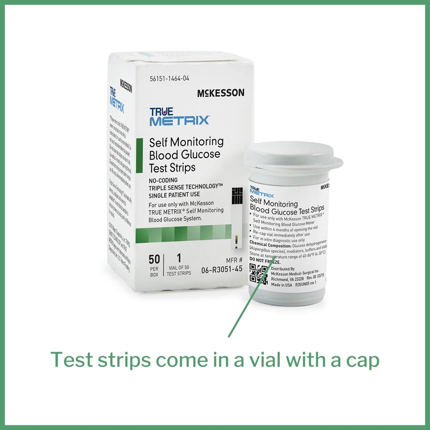 McKesson True METRIX Blood Glucose Test Strips - 50 Strips | Self-Monitoring System