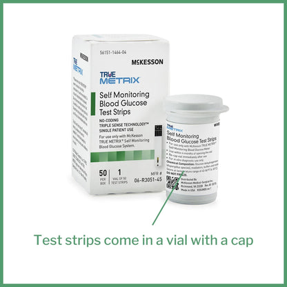 McKesson True METRIX Blood Glucose Test Strips - 50 Strips | Self-Monitoring System