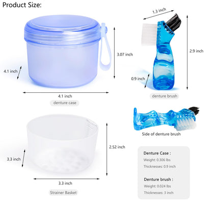 Mckkor Leak-Proof Travel Denture Case Blue – Full Dentures & Retainers