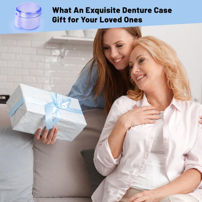 Mckkor Leak-Proof Travel Denture Case Blue – Full Dentures & Retainers