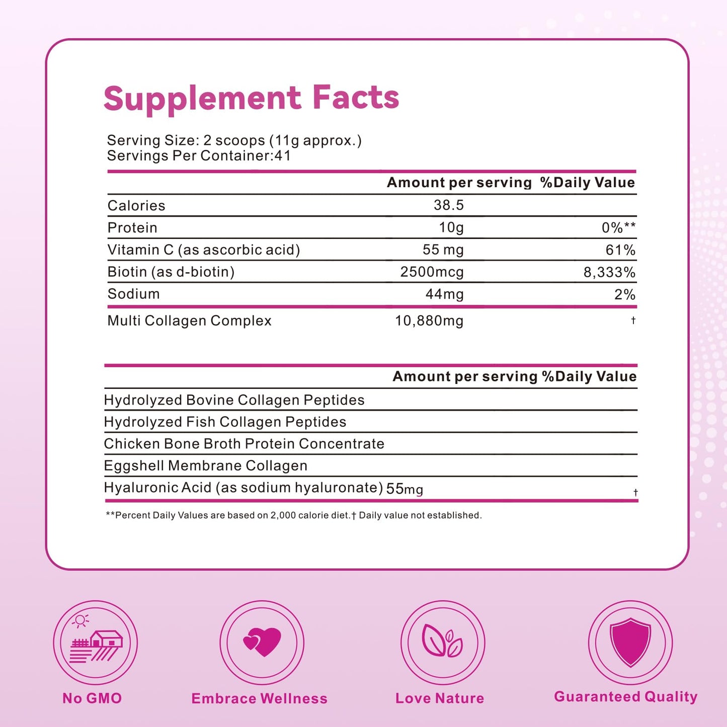 Mclovefy Multi Collagen Peptides Powder 16oz - Unflavored, 11g per Serving with Hyaluronic Acid, Vitamin C & Biotin