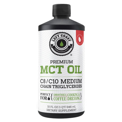 100% Coconut MCT Oil Liquid – C8 C10 for Sustained Mental Energy & Focus | Palm Free, Vegan, Keto & Paleo | 32 oz (60+ Servings)