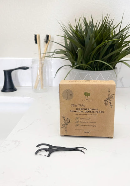 Me Mother Earth Vegan Biodegradable Dental Floss Picks – 200 Count