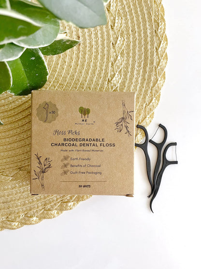Me Mother Earth Vegan Biodegradable Dental Floss Picks – 200 Count