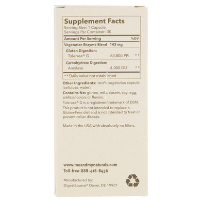 Me + My Gluten Assist Dietary Enzyme Supplement – Fast-Acting Gluten & Carbs Digestive Support