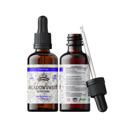 Meadowsweet Tincture Extract – Organic Meadowsweet (Filipendula Ulmaria) in Cold-Pressed Vegetable Glycerin