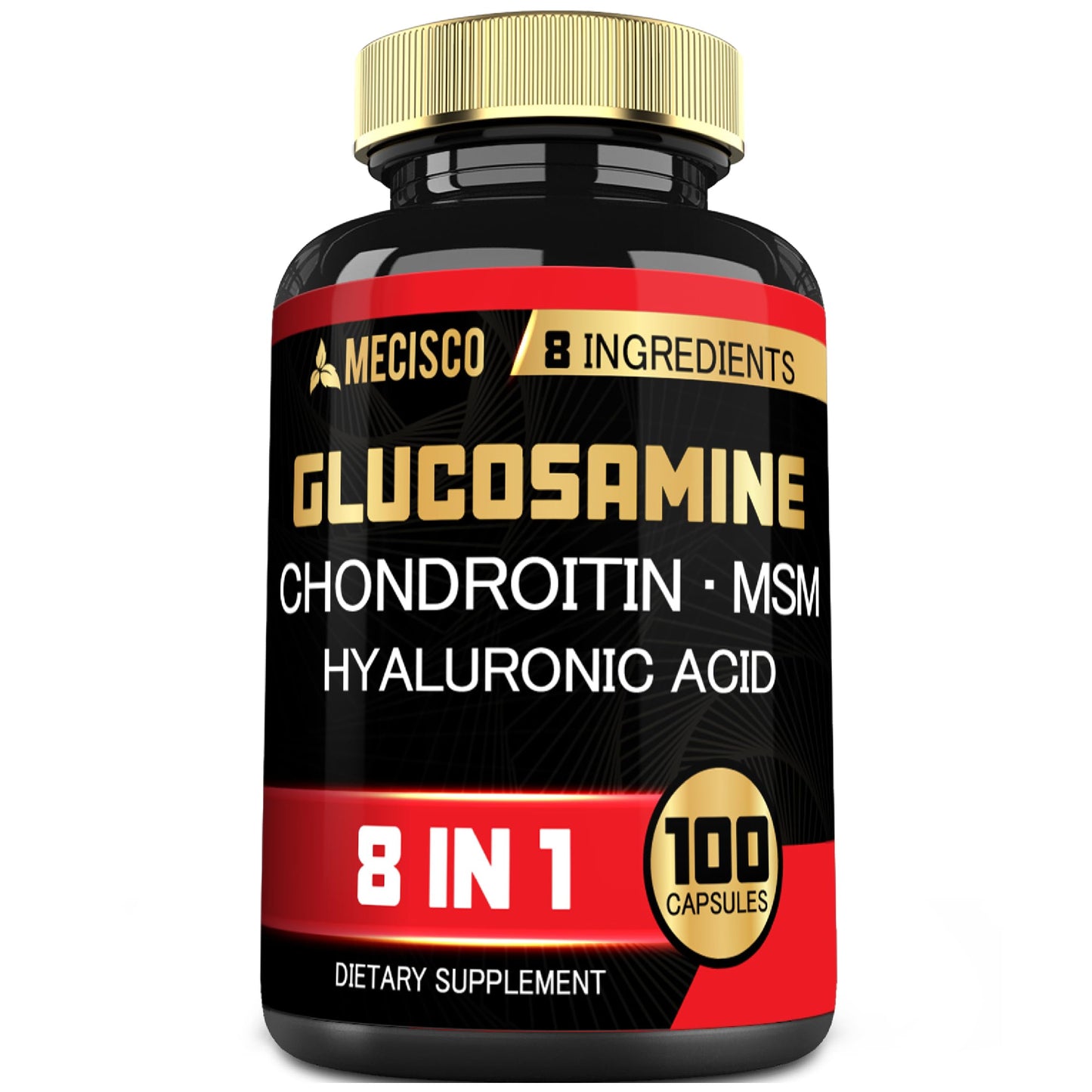 Mecisco 7000mg Glucosamine Chondroitin MSM with Immune Support – Joint & Bone Health, Immune System, Overall Health – 100 Capsules