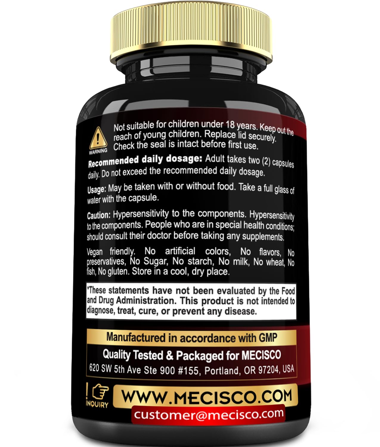 Mecisco 7000mg Glucosamine Chondroitin MSM with Immune Support – Joint & Bone Health, Immune System, Overall Health – 100 Capsules