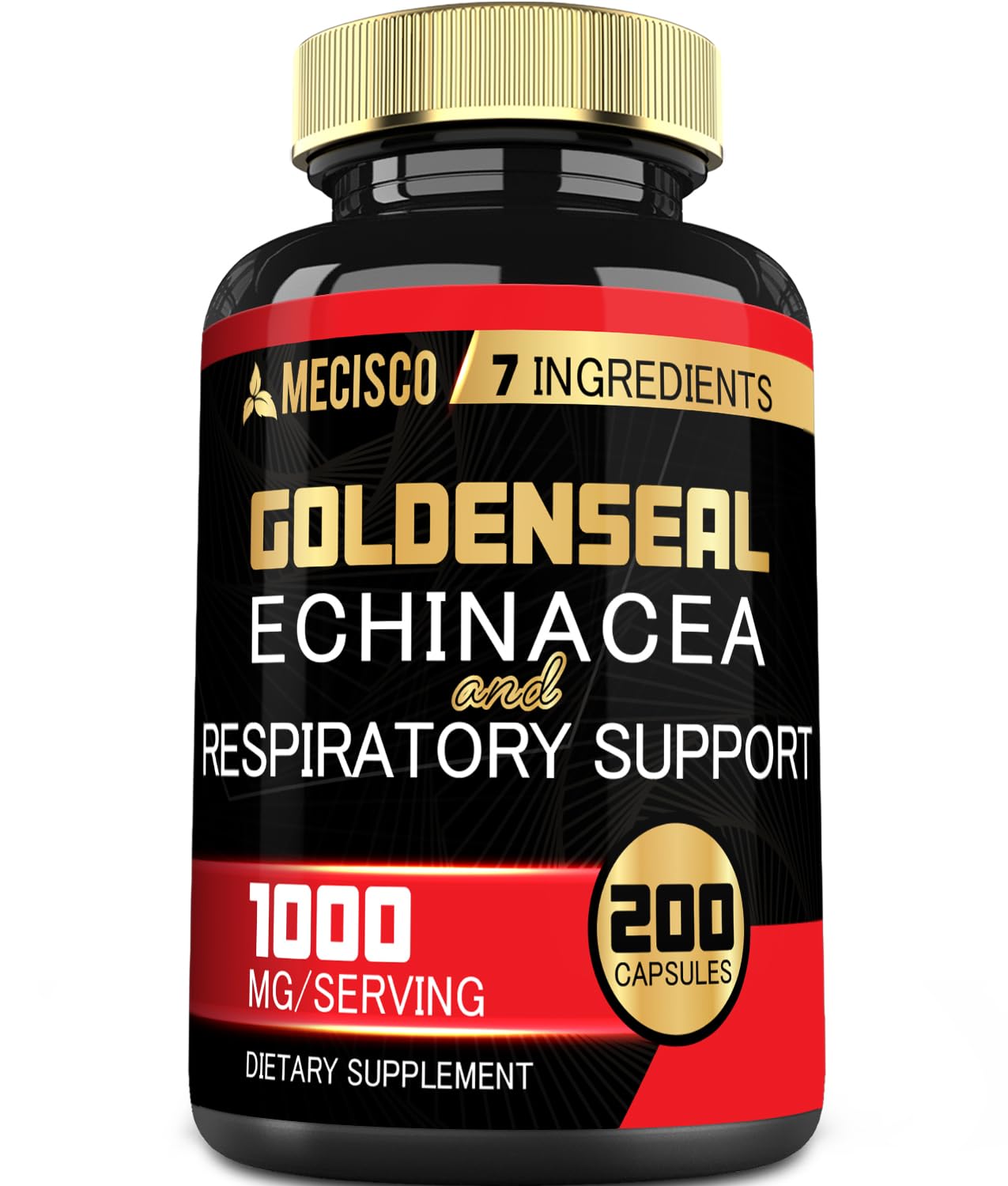 Mecisco Goldenseal Root Capsule Organic with Echinacea - Immune & Digestive Support (200 Capsules)
