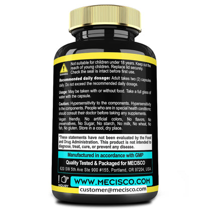 Mecisco 11in1 Mullein Leaf Capsules – Panax Ginseng, Cordyceps & More | 60 Capsules