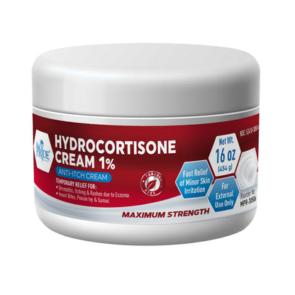 MED PRIDE 1% Hydrocortisone Cream 16oz Bulk | Maximum Strength Itch Relief for Eczema, Dermatitis & Rashes