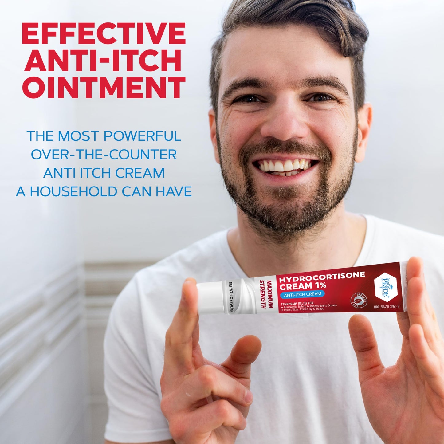 MED PRIDE Hydro Cortisone Cream 1% OTC — Bulk Pack 4x1oz for Rash, Eczema & Bug Bites