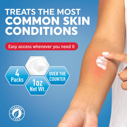 MED PRIDE Hydro Cortisone Cream 1% OTC — Bulk Pack 4x1oz for Rash, Eczema & Bug Bites