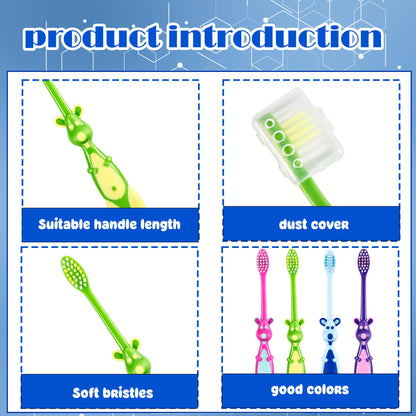 Medanera 120 Pcs Kids Toothbrushes Bulk – Kangaroo Shaped, Individually Wrapped, Portable (4 Colors)