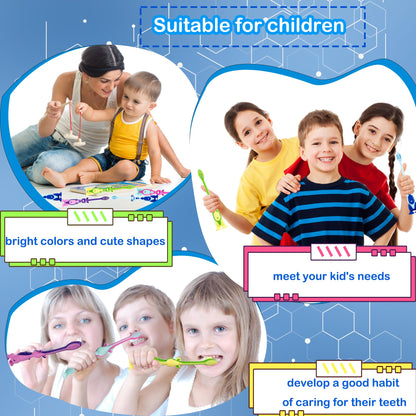 Medanera 120 Pcs Kids Toothbrushes Bulk – Kangaroo Shaped, Individually Wrapped, Portable (4 Colors)