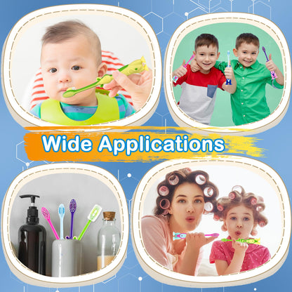 Medanera 120 Pcs Kids Toothbrushes Bulk – Kangaroo Shaped, Individually Wrapped, Portable (4 Colors)
