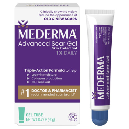 Mederma Advanced Scar Gel - Visibly Reduces Old & New Scars | Acne, Surgery, Burns, Injury & Stretch Marks | 0.70 Oz (20g)