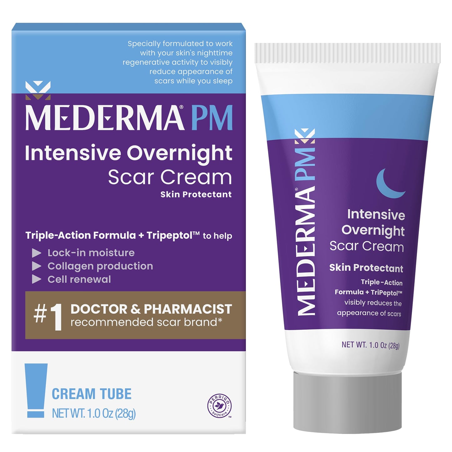Mederma PM Intensive Overnight Scar Cream – Nighttime Scar Care for Softer, Less Visible Scars (1 oz)
