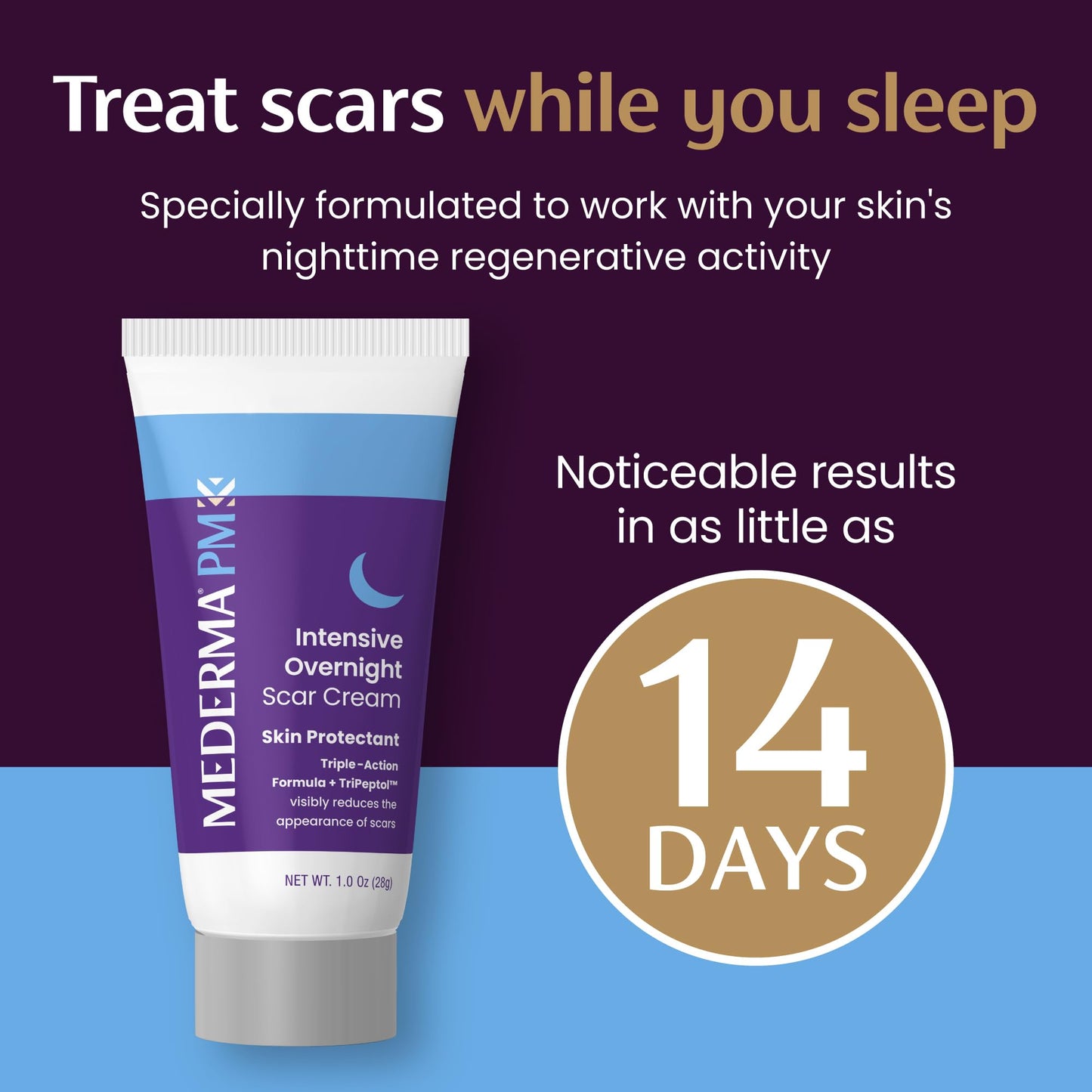 Mederma PM Intensive Overnight Scar Cream – Nighttime Scar Care for Softer, Less Visible Scars (1 oz)