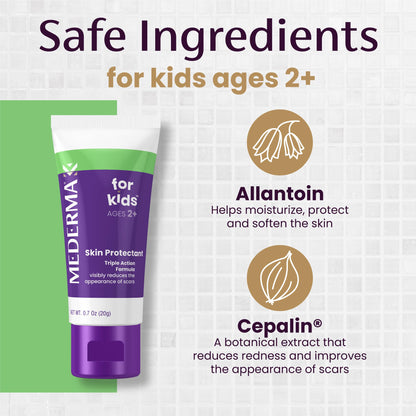 Mederma Scar Gel for Kids — Purple-to-Clear, Grape Scent, 0.70 oz (Ages 2+)