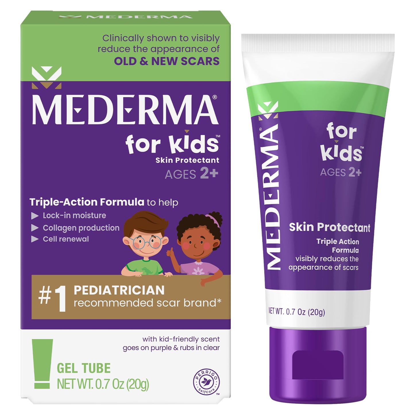 Mederma Scar Gel for Kids — Purple-to-Clear, Grape Scent, 0.70 oz (Ages 2+)