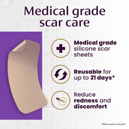 Mederma Medical Grade Silicone Scar Sheets – Breathable, Flexible, 4-Count