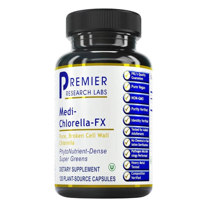 Premier Research Labs Medi Chlorella-FX – Chlorella & Chlorophyll Capsules (120 Vegetarian Capsules)